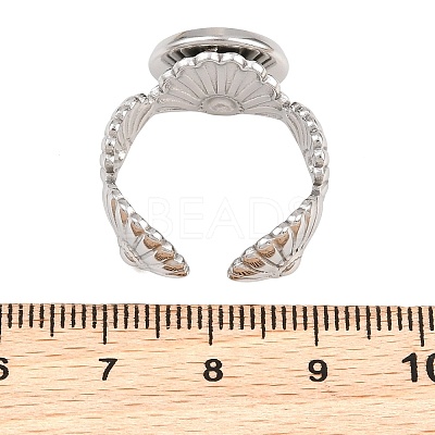 Shell Shape 304 Stainless Steel Cuff Ring Components SA-CBA098D-03P-C-1