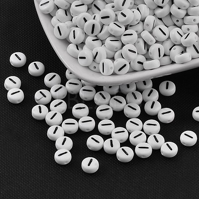Acrylic Horizontal Hole Letter Beads X-PL37C9070-I-1