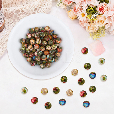 1 Strand Dyed Natural Imperial Jasper Round Beads Strands G-PA0002-57A-1