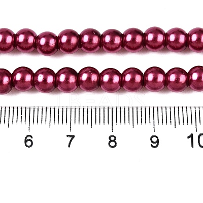 Baking Paint Pearlized Glass Pearl Round Bead Strands HY-Q003-6mm-14-1