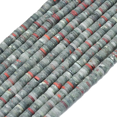 Natural African Bloodstone Beads Strands G-P575-B11-6x1mm-1