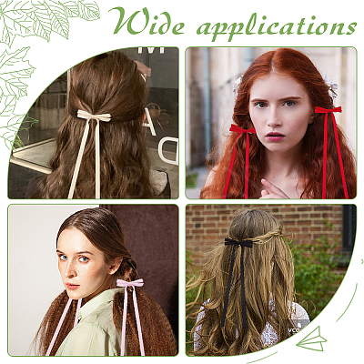Big Bowknot Polyester Alligator Hair Clips AJEW-CP0008-39A-1