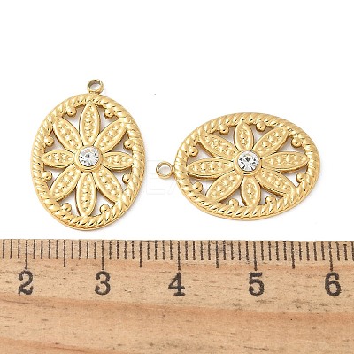 304 Stainless Steel Rhinestone Pendants STAS-Z122-46G-1