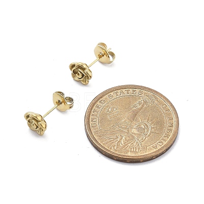 Ion Plating(IP) 304 Stainless Steel Stud Earrings X-EJEW-P300-01G-1