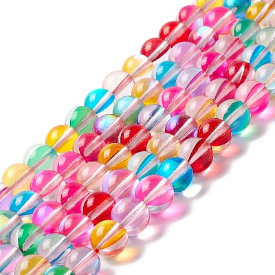 Synthetic Moonstone Beads Strands G-E573-02B-33-1