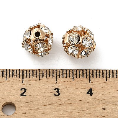 10mm Brass Crystal Rhinestone Beads KK-S519-01C-01G-1