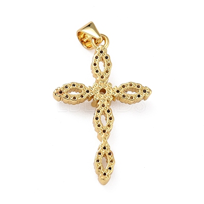 Brass Micro Pave Clear Cubic Zirconia Pendants LS-ZIRC-A021-16G-1