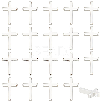 20Pcs Brass Tiny Cross Charms KK-BC0012-57-1