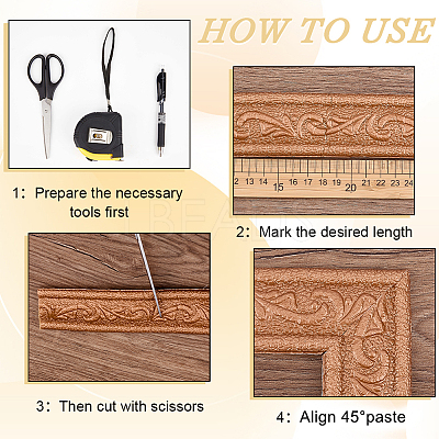 1Pc PVC Foam 3D Self-Adhesive Waterproof Wallpaper Border DIY-CP0011-42E-1