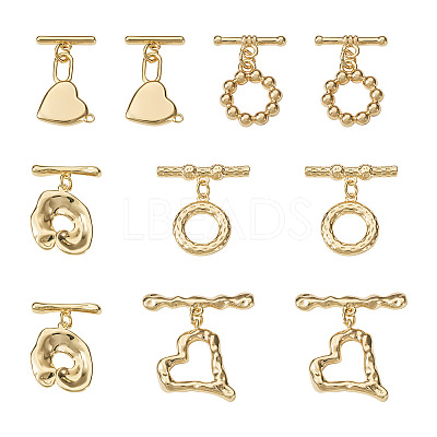 10 Sets 5 Styles Brass Toggle Clasps KK-PJ0001-25-1