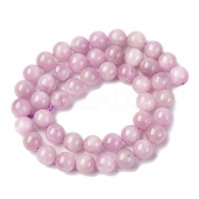 Round Grade A Natural Kunzite Beads Strands G-F289-36-8mm-1