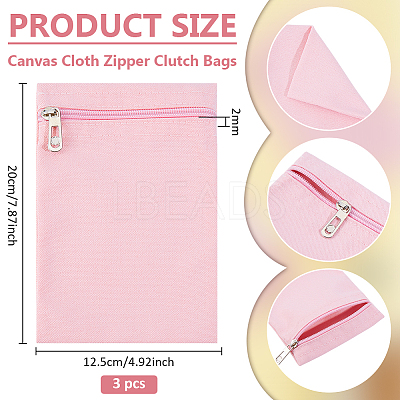 Canvas Cloth Zipper Bags ABAG-WH0077-09B-02-1