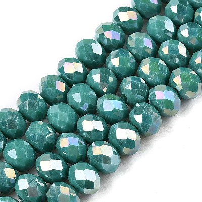 Electroplate Glass Beads Strands EGLA-A044-P8mm-B31-1