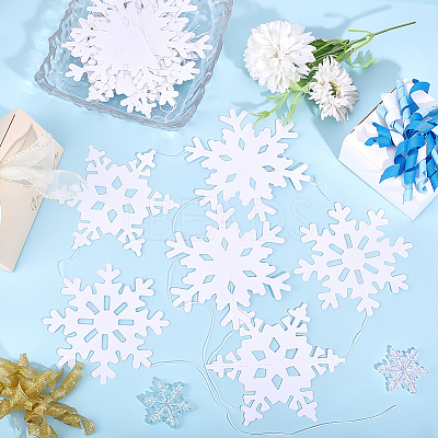 6Pcs Paper Snowflake Hanging Banners DIY-ME0001-95-1