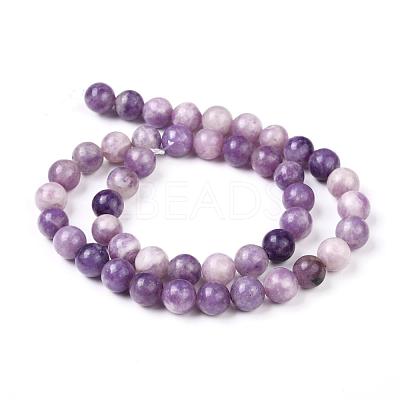 Natural Lepidolite/Purple Mica Stone Beads Strands G-K415-8mm-1