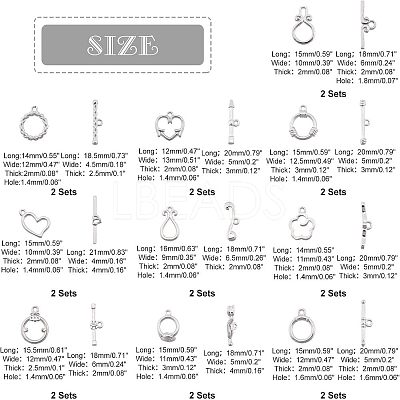 20Sets 10 Style Brass Toggle Clasps KK-FH0002-25-1
