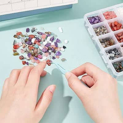 Natural & Synthetic Mixed Gemstone & Glass Chip Beads G-NB0002-07-1