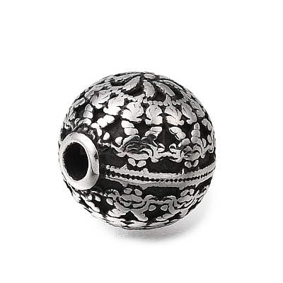 Engraved 304 Stainless Steel Beads STAS-H263-17AS-01-1