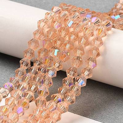 Transparent Electroplate Glass Beads Strands LS-GLAA-F029-4mm-D15-1