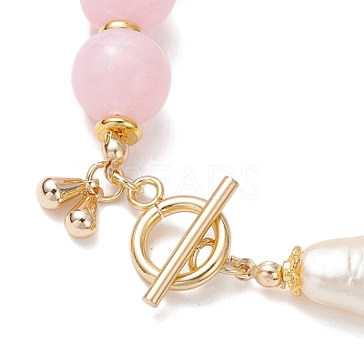 Imitation Gemstone & ABS Imitation Pearl Acrylic Beaded Bracelets for Women BJEW-JB12157-03-1