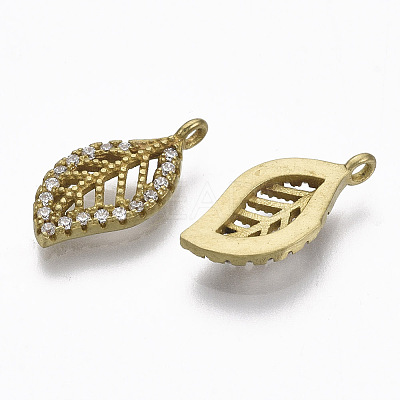 Brass Micro Pave Cubic Zirconia Charms KK-F731-13C-NF-1
