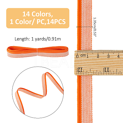 14Pcs 14 Colors Polycotton Ribbon OCOR-FH0001-37-1