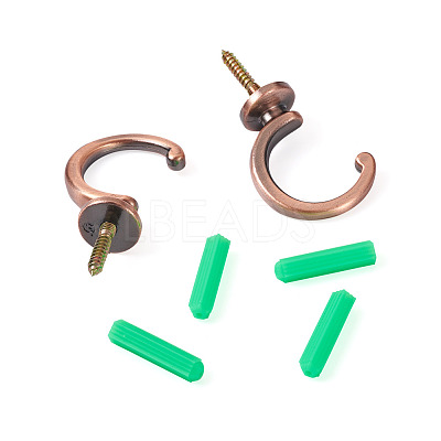 16Pcs 2 Style Zinc Alloy Hook Hanger FIND-SW0001-04R-1