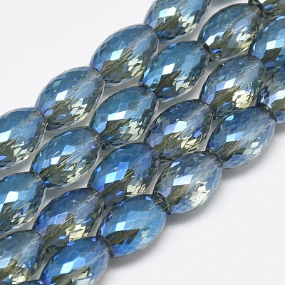 Electroplate Glass Beads Strands EGLA-Q089-A05-1
