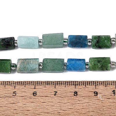Natural Ruby in Zoisite & Flower Amazonite & Green Aventurine & Apatite Beads Strands G-Q614-01A-03-1
