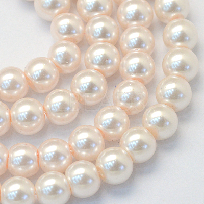 Baking Paint Pearlized Glass Pearl Round Bead Strands HY-Q003-4mm-41-1