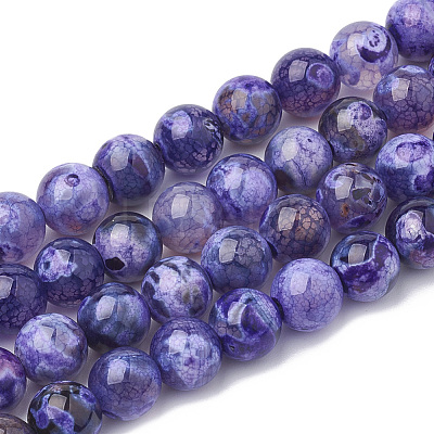 Natural Fire Crackle Agate Beads Strands G-S295-16D-8mm-1