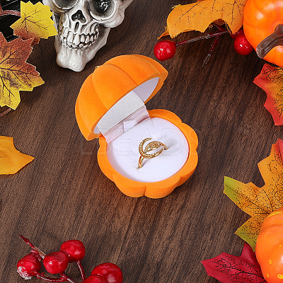 1Pc Pumpkin Flocking Jewelry Boxes VALE-BBC0001-01-1
