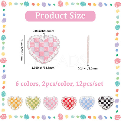 12Pcs 6 Colors Transparent Acrylic Pendants OACR-SC0002-21-1