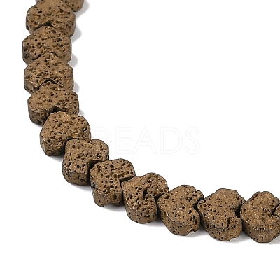 Electroplated Natural Lava Rock Beads Strands G-Q1009-G01-02H-1