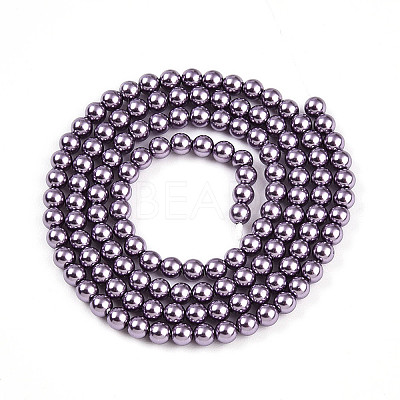 Baking Paint Pearlized Glass Pearl Bead Strands HY-N002-3mm-A14-1