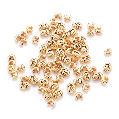 Brass Crimp Beads Covers X-KK-F824-036B-G-1
