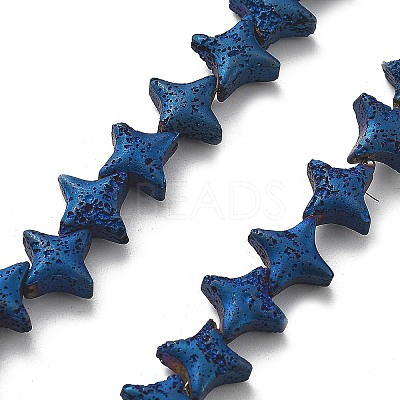 Electroplated Natural Lava Rock Beads Strands G-A251-C01-01H-1