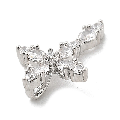 Brass Micro Pave Clear Cubic Zirconia Pendants KK-L228-03P-02-1