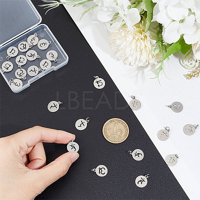 24Pcs 6 Styles 304 Stainless Steel Charms STAS-UN0048-62-1