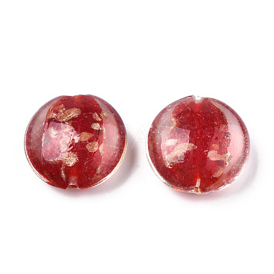 Handmade Gold Sand Lampwork Beads LAMP-N031-01-06-1