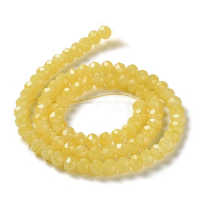 Baking Paint Imitation Jade Glass Bead Strands DGLA-A034-J6MM-A-1