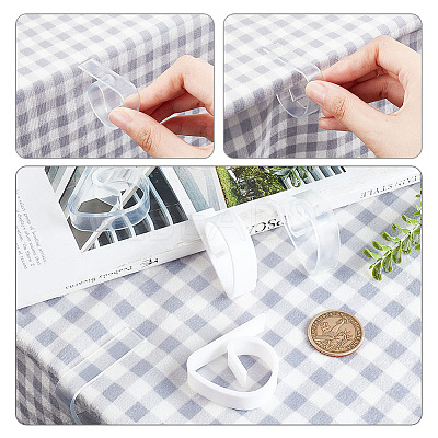 48Pcs 2 Style  Transparent Plastic Anti-slip Tablecloth Clips AJEW-GL0002-15-1