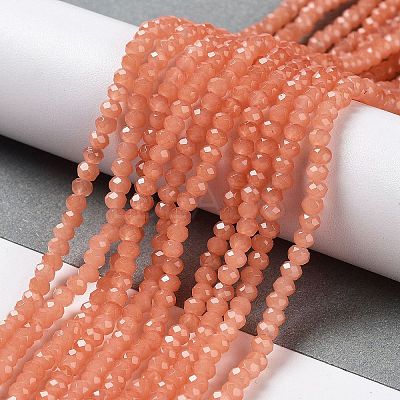 Baking Paint Imitation Jade Glass Bead Strands DGLA-A034-J6MM-A34-1