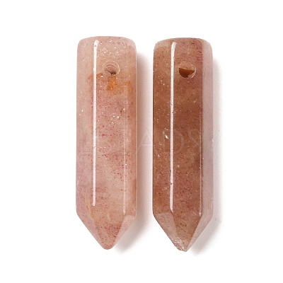 Natural Strawberry Quartz Pointed Pendants G-D460-01K-1