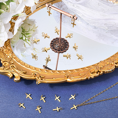 30Pcs Brass Pendants ZIRC-SC0001-35-1