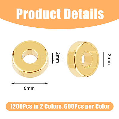 1200Pcs 2 Colors CCB Plastic Spacer Beads KY-DC0001-24-1