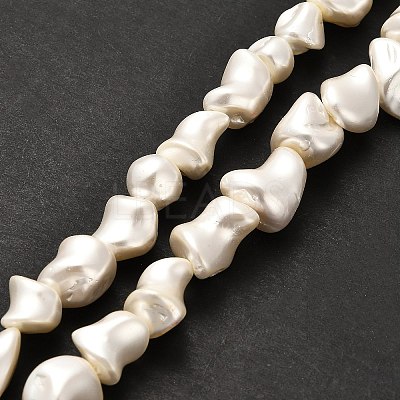 Electroplated Shell Pearl Beads Strands BSHE-C009-01B-1