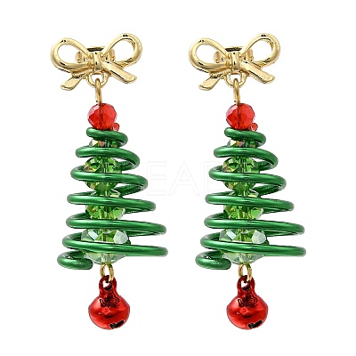 Aluminum Glass Dangle Stud Earrings EJEW-JE06581-1
