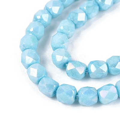 Anti-Tarnish Electroplate Glass Beads Strands GLAA-N057-6mm-09-1