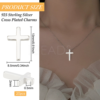 20Pcs Brass Tiny Cross Charms KK-BC0012-57-1
